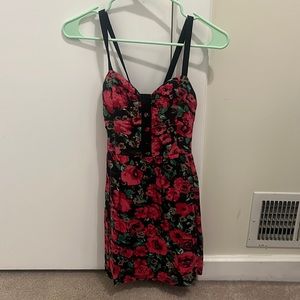 Res and pink floral dress with padding